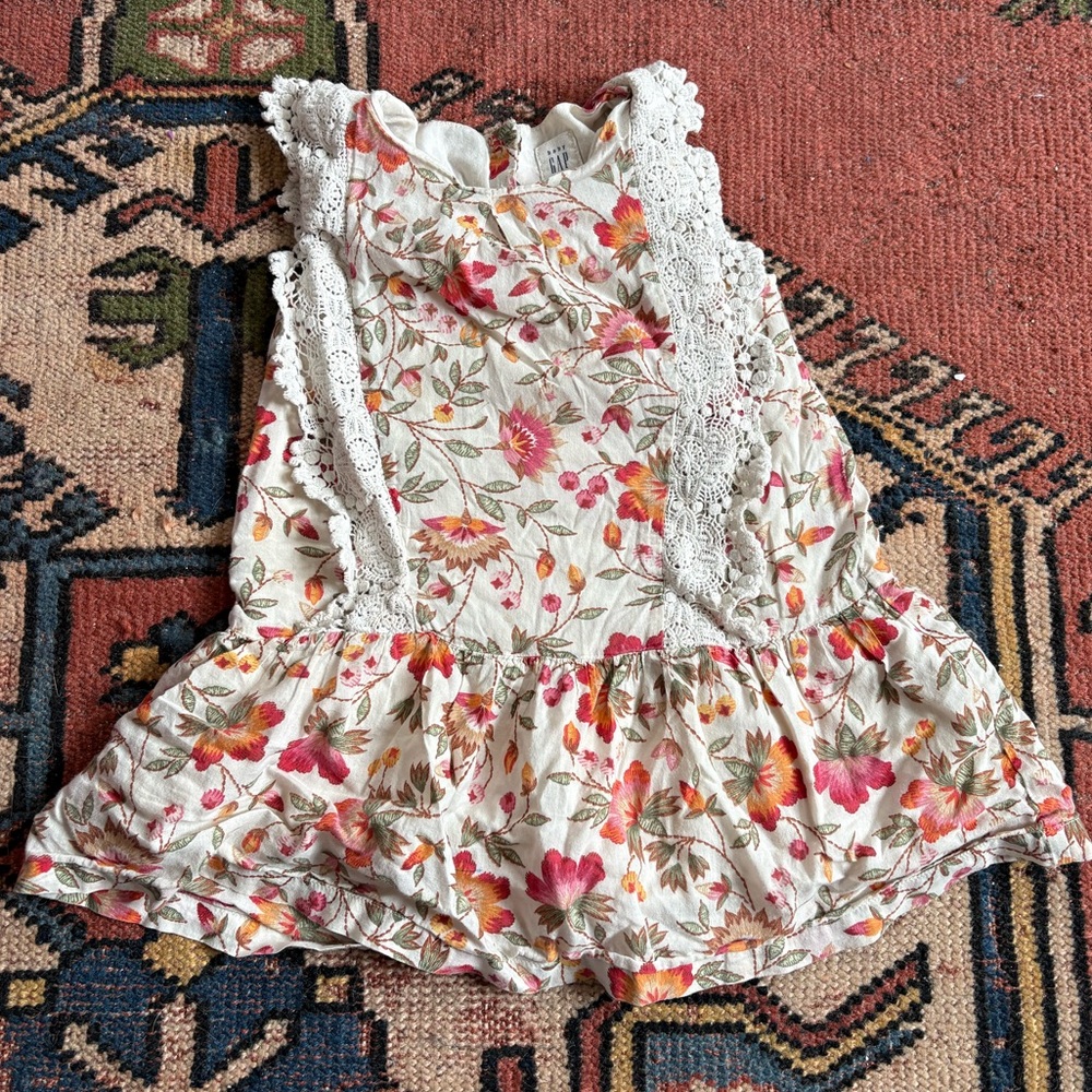 Baby Gap Floral Dress with Lace Detail
